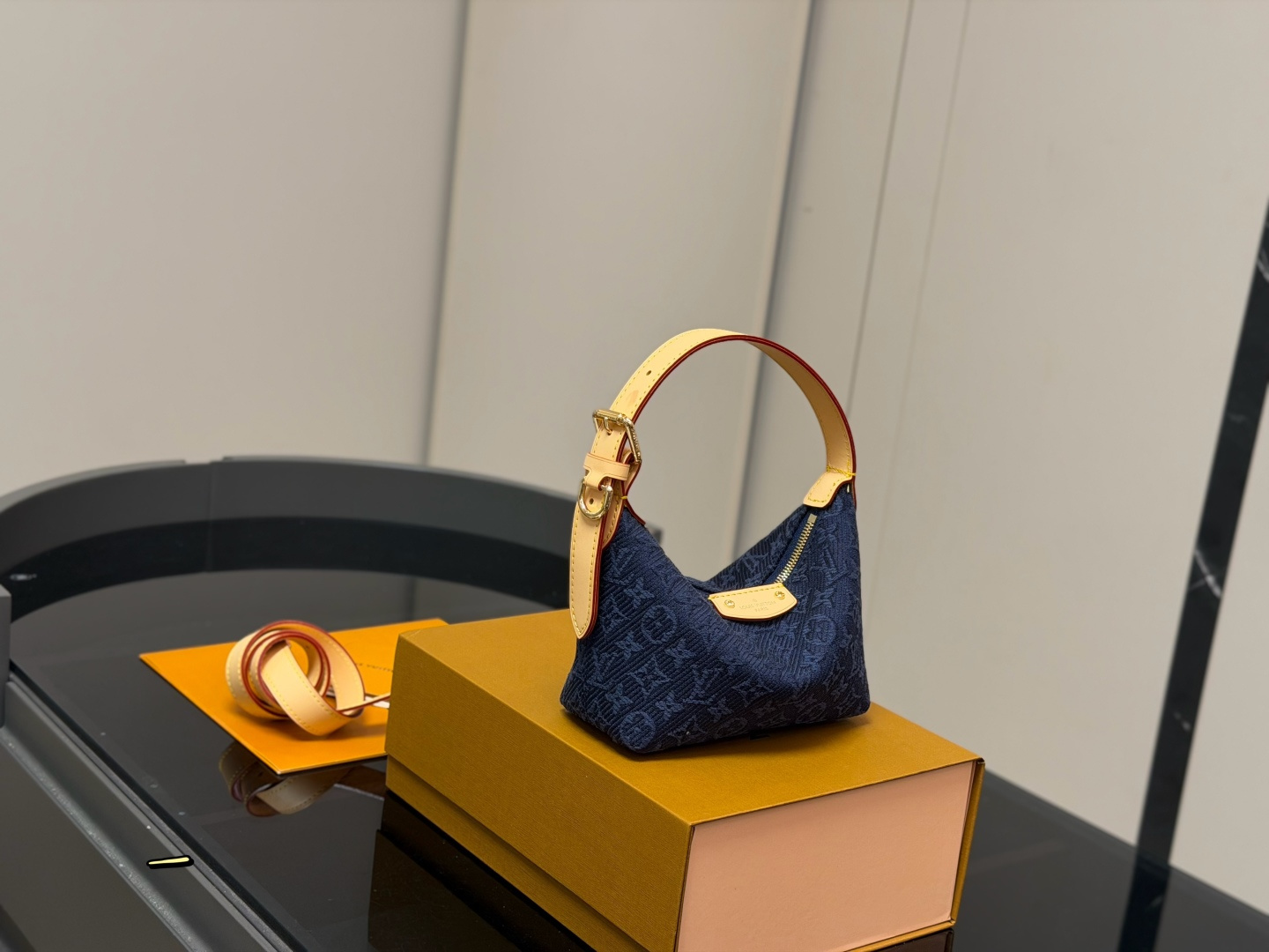 LV Monogram Handbag Denim Fabric 3